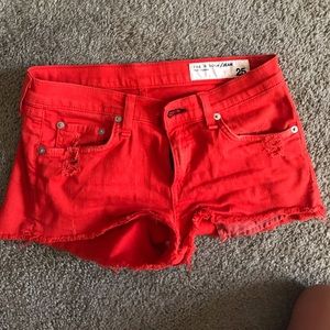Rag & Bone red denim shorts!